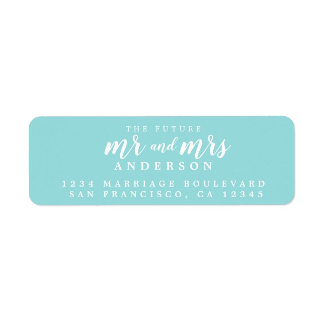 Future Mr Mrs Turquoise Wedding Return Address (Front)