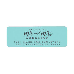 Future Mr Mrs Turquoise Wedding Return Address