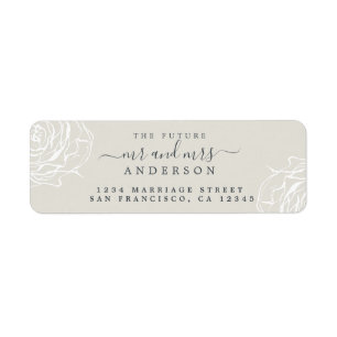 Future Mr Mrs White Floral Wedding Return Address