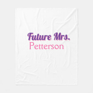 Future Mrs add namebride wedding bachelorette part Fleece Blanket