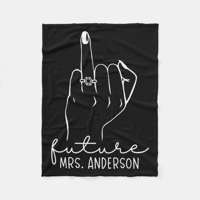 Future Mrs. Anderson New Bridal To Be Fiance Bache Fleece Blanket (Front)