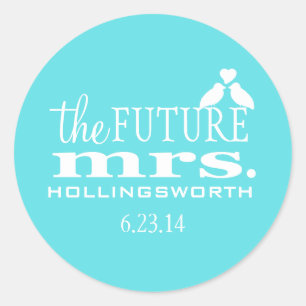 Future Mrs.-Aqua Blue Robin's Egg-Bridal Shower Classic Round Sticker
