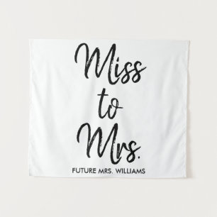 Future Mrs Backdrop Black White Bridal Shower Prop Tapestry
