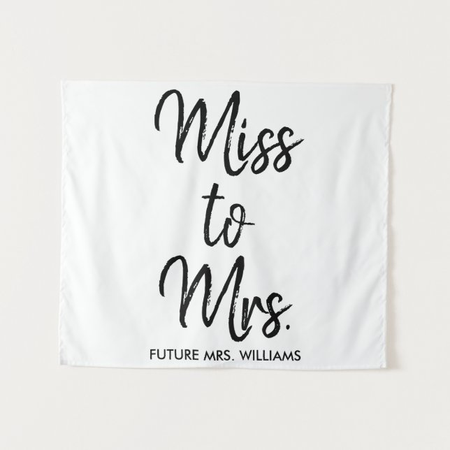 Future Mrs Backdrop Black White Bridal Shower Prop Tapestry (Front (Horizontal))