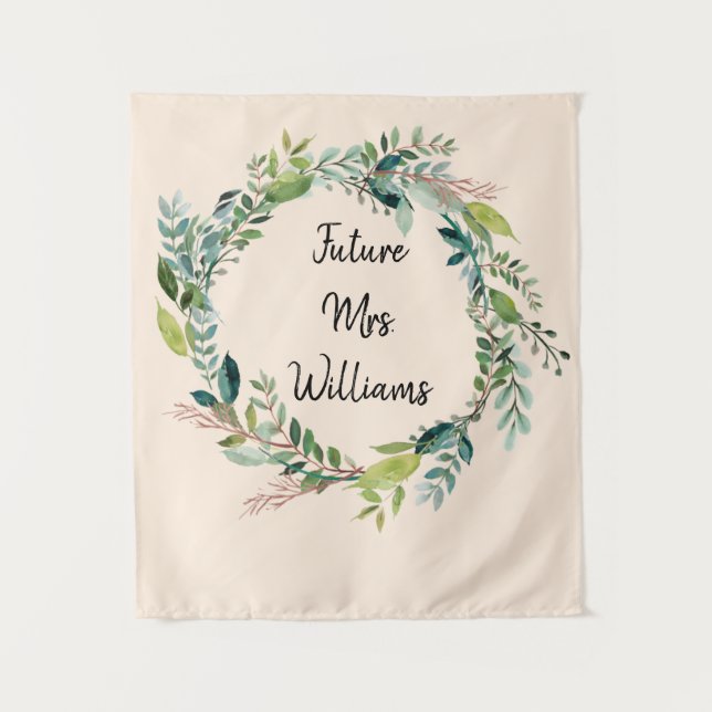 Future Mrs Backdrop Bridal Shower Photo Backdrop Tapestry (Front)