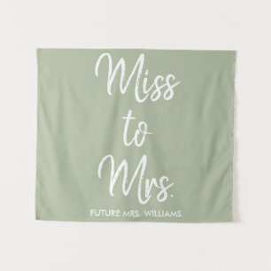 Future Mrs Backdrop Sage Bridal Shower Photo Booth Tapestry