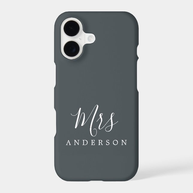 Future Mrs Black White Chic Script Bride (Back)