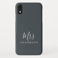 Future Mrs Black White Chic Script Bride