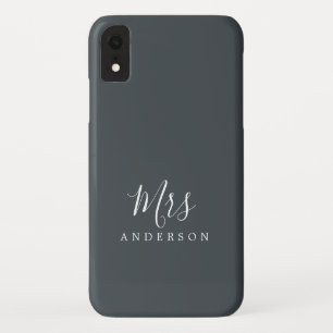 Future Mrs Black White Chic Script Bride iPhone XR Case