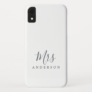 Future Mrs Black White Chic Script Bride iPhone XR Case