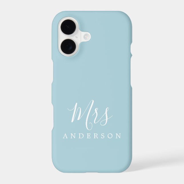 Future Mrs Blue Glow Chic Script Bride Gift (Back)