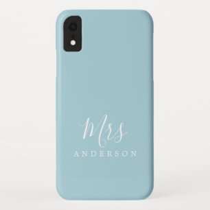 Future Mrs Blue Glow Chic Script Bride Gift iPhone XR Case