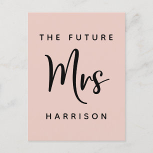 Future Mrs Blush Pink Bridal Shower Invitation Postcard
