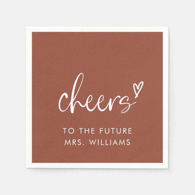 Future Mrs Boho Terracotta Bridal Shower Napkin (Front)