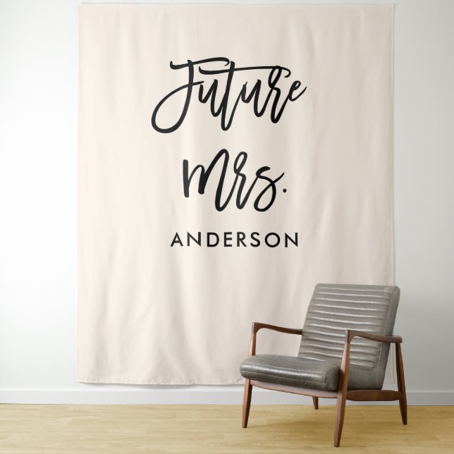 Future Mrs Bridal Shower Backdrop Photo Booth  Tapestry (In Situ)