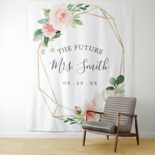 Future Mrs Bridal Shower Backdrop Photo Booth Tapestry