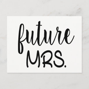 Future Mrs Bridal Shower Black White Wedding Invitation Postcard
