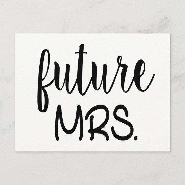 Future Mrs Bridal Shower Black White Wedding Invitation Postcard (Front)