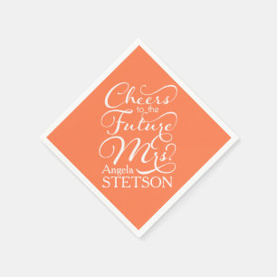Future Mrs Bridal Shower Coral Napkin