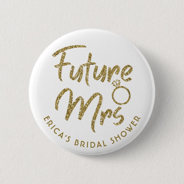 Future mrs bridal shower pin gold (Front)