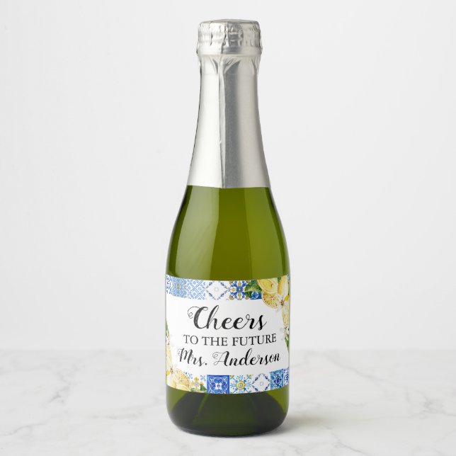 Future Mrs. Bridal Shower Sparkling Wine Label (Front)