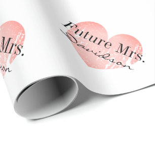 Future Mrs bridal shower wrapping paper for bride