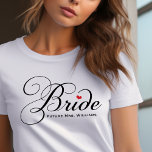 Future Mrs. Bride Black Custom Script Wedding<br><div class="desc">Cute and classy bridal shirt can be customised with your "Future Mrs." name.</div>