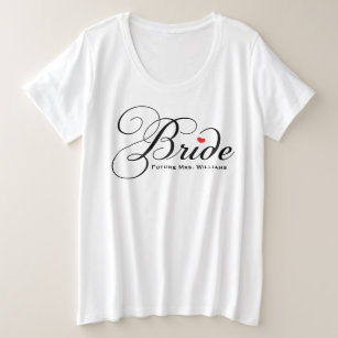 Future Mrs. Bride Black Custom Script Wedding Plus Size T-Shirt