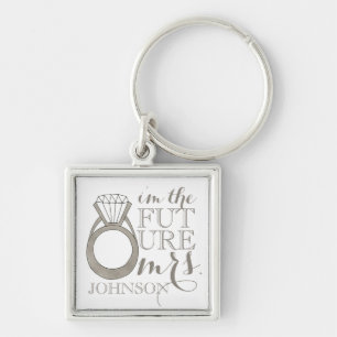 Future MRS. Bride-to-Be Diamond Engagement Ring Key Ring