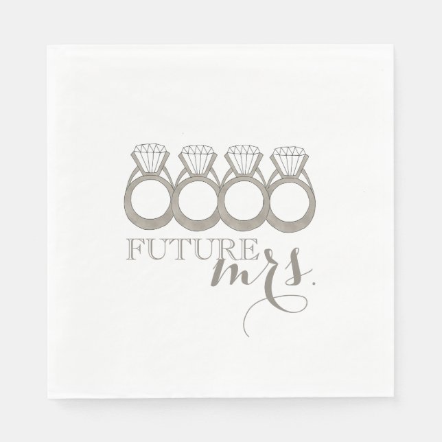 Future MRS. Bride-to-Be Diamond Engagement Ring Napkin (Front)
