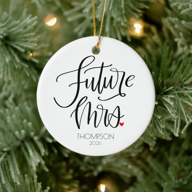 Future Mrs | Bride to Be Photograph  Ceramic Tree Decoration (Tree)