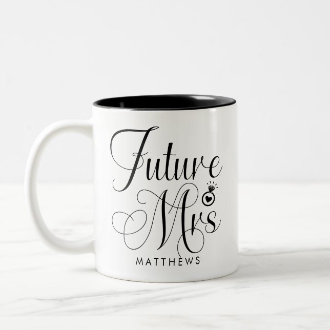 Future Mrs Calligraphy Personalised Coffee Mug  (Left)
