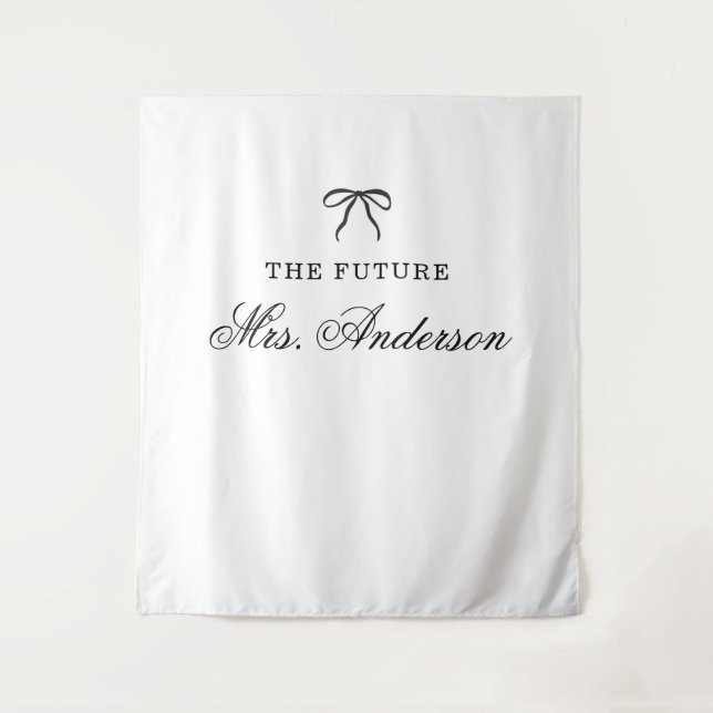 Future Mrs. Custom Bridal Shower Backdrop Tapestry (Front)