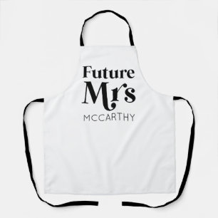 Future Mrs. Custom Last Name Bride To Be Fiancé Apron