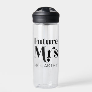 Future Mrs. Custom Last Name Bride To Be Fiancé Water Bottle