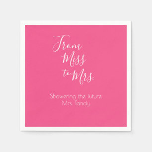 Future Mrs. Custom Name Bridal Shower Black White  Napkin