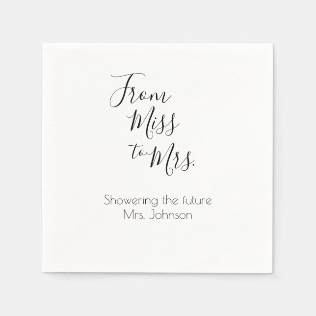 Future Mrs. Custom Name Bridal Shower Napkin (Front)