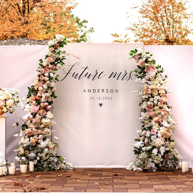 Future Mrs. Elegant Calligraphy Bridal Shower  Tapestry (Creator Uploaded)