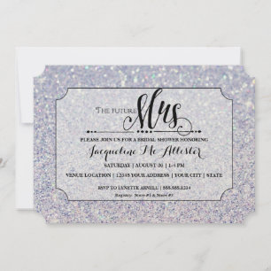 Future Mrs. Elegant Classic Bridal Shower Blue Invitation