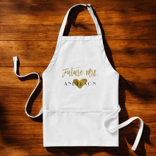 Future Mrs. Faux Gold Foil with Heart Standard Apron (Creator Uploaded)