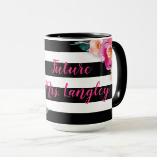 Future Mrs. Floral Striped Mug