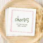 Future Mrs French Fun Bridal Shower Cheers Napkin<br><div class="desc">Future Mrs French Pink and Green Fun Bridal Shower Cheers Napkins
Engagement Celebration Decorations</div>