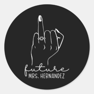 Future Mrs. Hernandez New Bridal To Be Fiance Bach Classic Round Sticker
