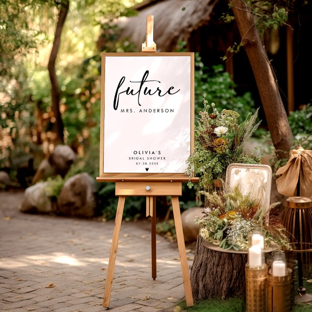 Future Mrs. Modern Black Handwriting Script Sign (Creator Uploaded)