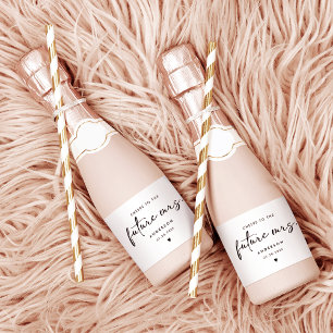 Future Mrs. Modern Handwriting Script  Sparkling Wine Label