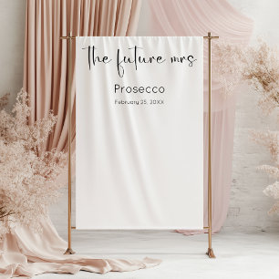 Future Mrs Modern Script Bridal Shower Backdrop Tapestry