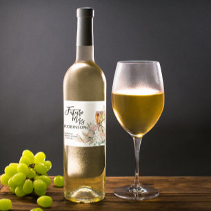 Future Mrs Name Bridal Shower Sparkling Wine Favou Label