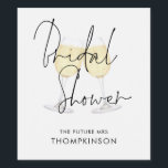 Future Mrs Name Wine Glasses Bridal Shower Wine Label<br><div class="desc">The Future Mrs with your name-to-be and tinted Wine Glasses as a background. Stylish handwritten set script Bridal Shower is overlaid onto the glasses motif with The Future Mrs and your name which you can easily personalise.</div>