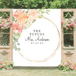 Future Mrs Peach Floral Bridal Shower Backdrop Tapestry<br><div class="desc">Your guests will LOVE posing in front of this stunning backdrop! This will be the hit of the shower!

See our entire Pretty Peach collection for more matching items!</div>