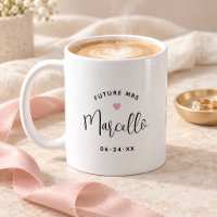 Future Mrs Personalised Black Script Name Wedding